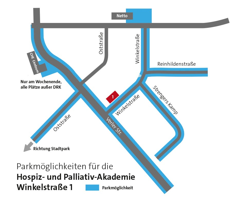 Karte Standort und Parkmöglichkeiten an der Akademie
